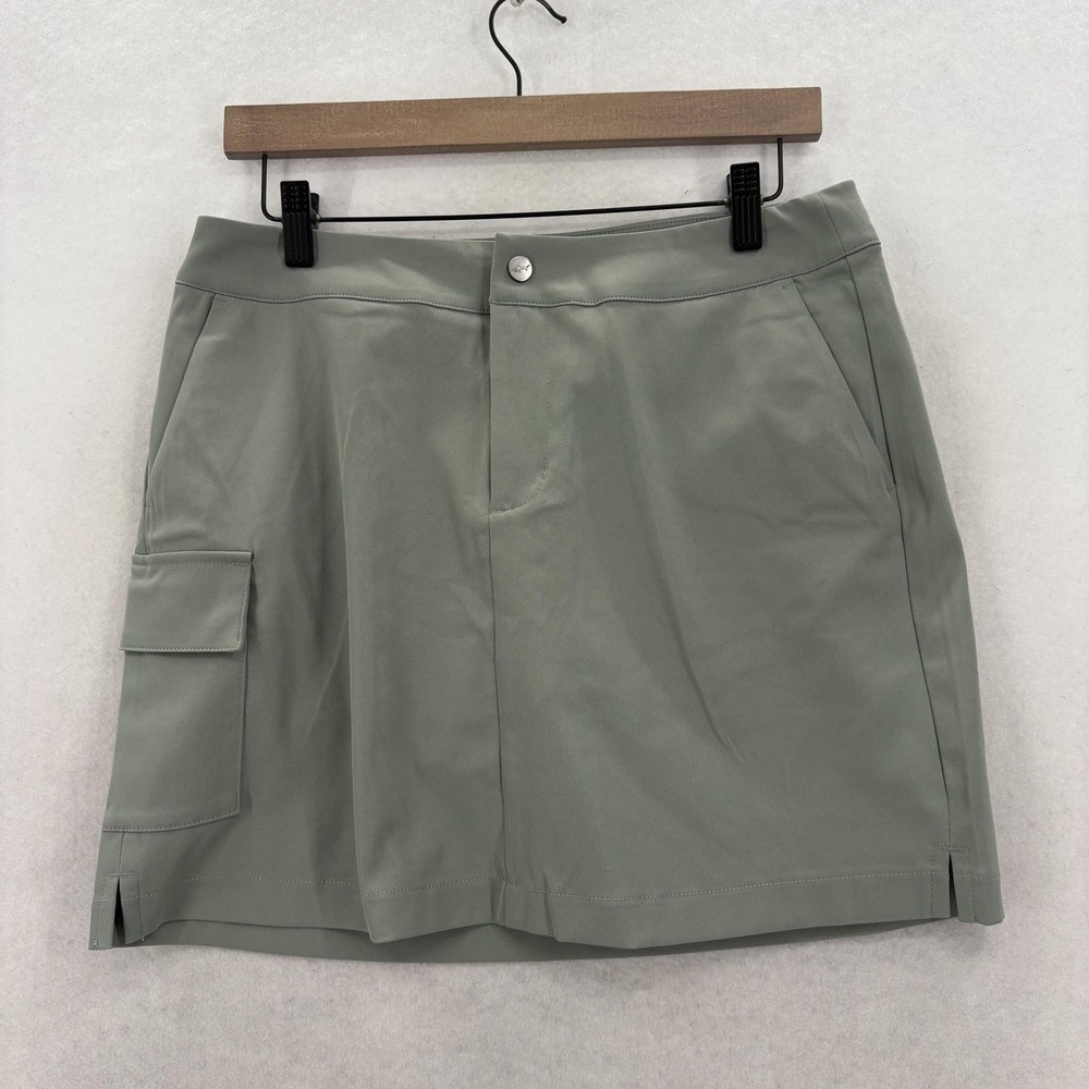 Greg Norman Skort Womens 8 Green Cargo Golf Sorona Agile Stretch Lined Athletic